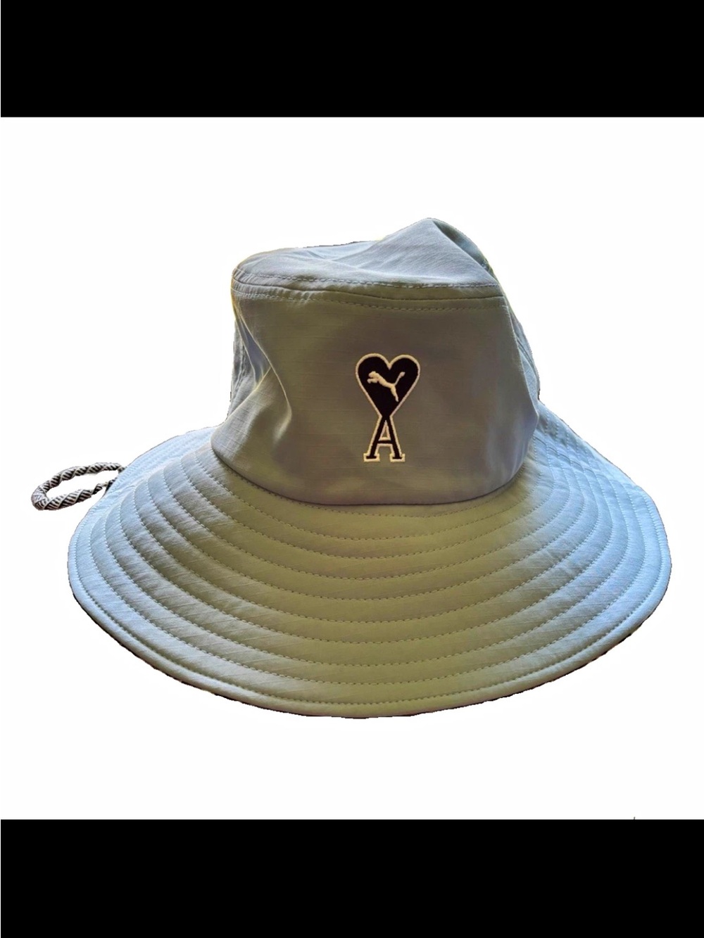 Puma X AMI Light Blue Bucket Hat with Chin Cord